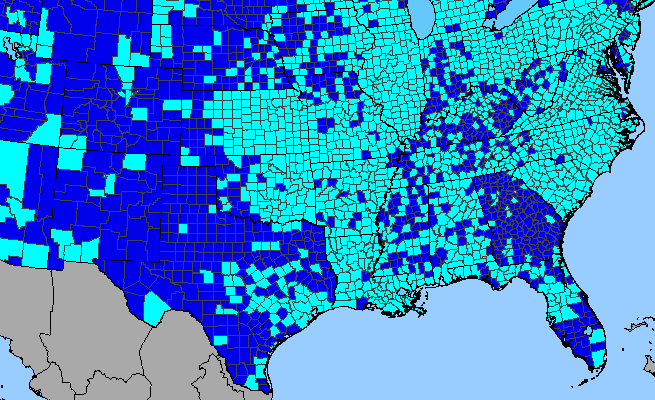 The range of Stellaria media